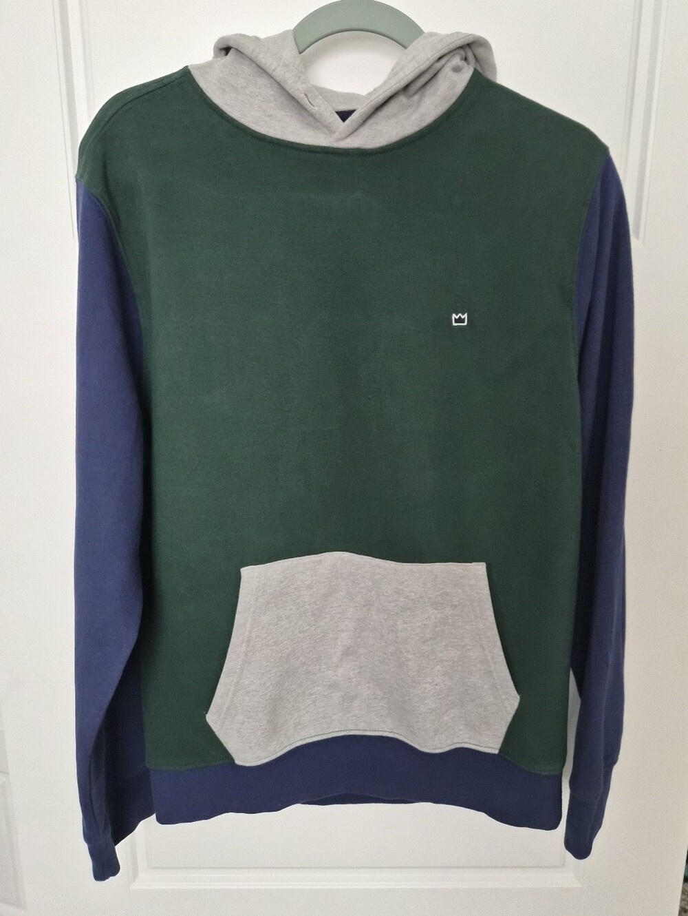 Men's Crown & Ivy Colorblock Green Blue And Navy Hoodie